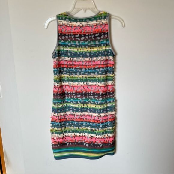 Desigual multicolor rainbow phoenix laser cutout pull over shift dress XS - Picture 10 of 11